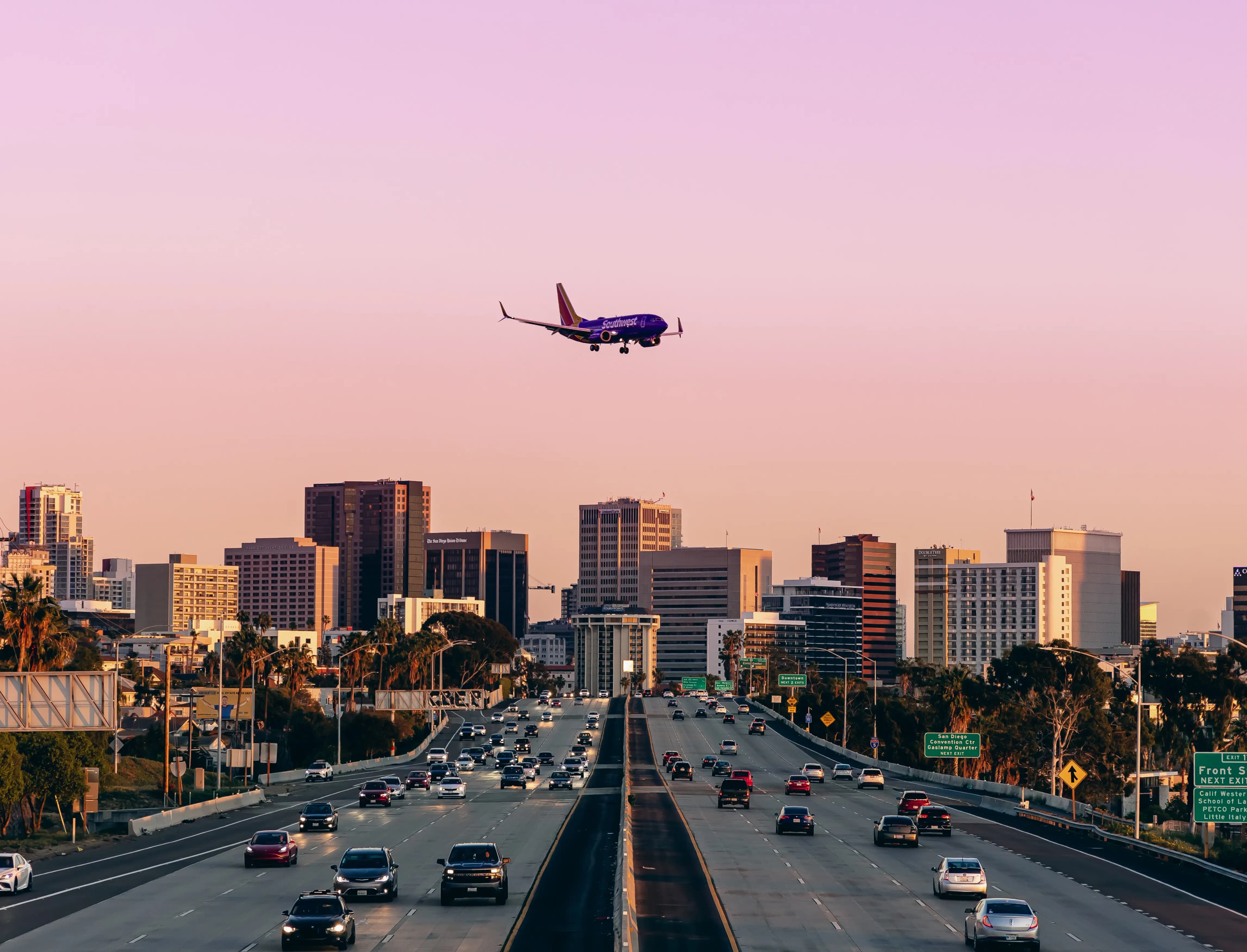 Southwest Airlines Plane on Final Approach to San Diego